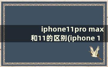 iphone11pro max和11的区别(iphone 11和iphone 11 pro max有什么区别)